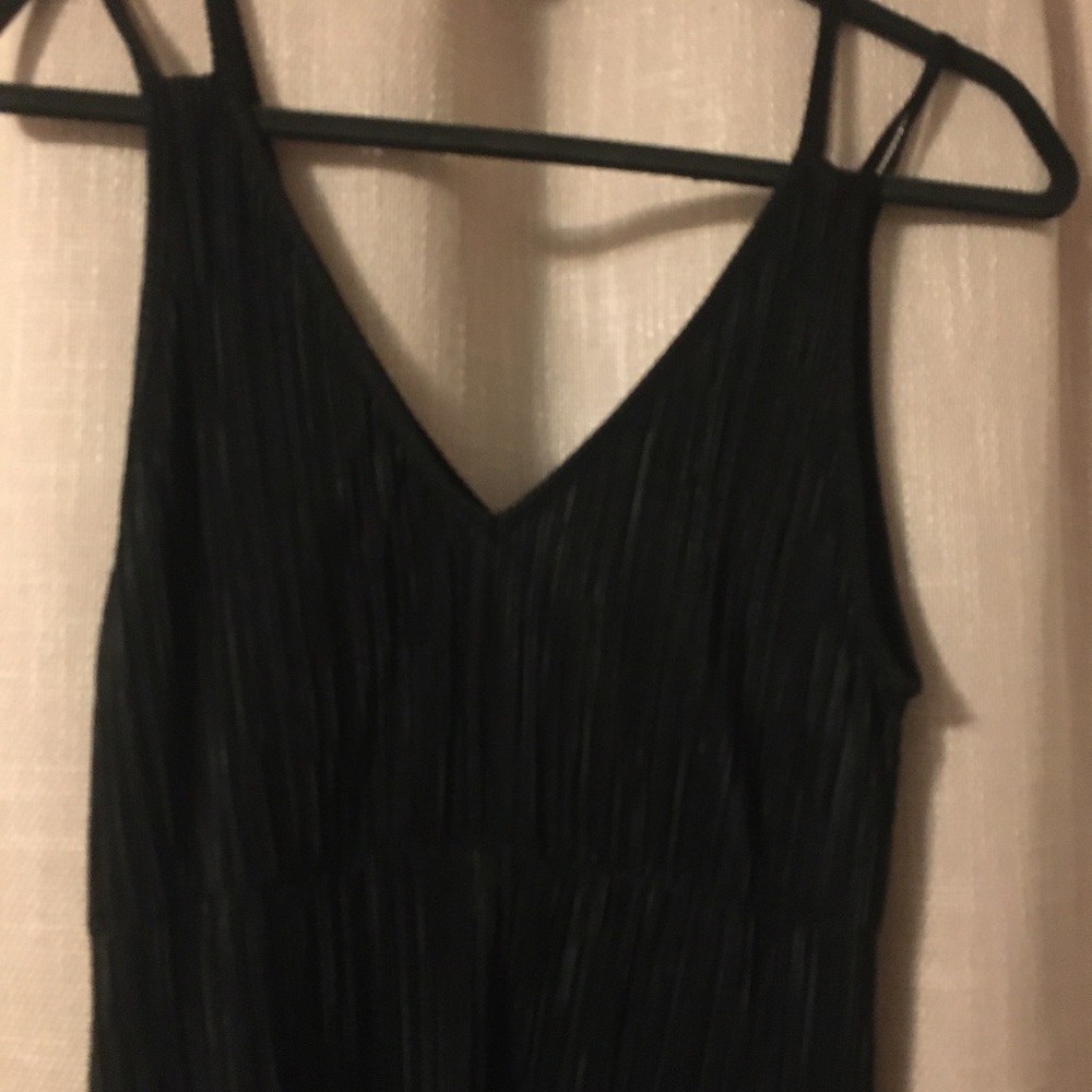 Women’s long black dress ribbed material